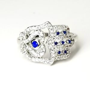 NEW Hamsa Micro Pave CZ Ring